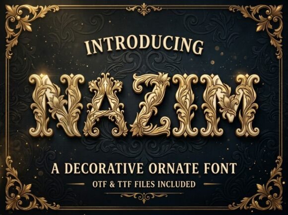 Nazim Decorative Font By mail.skygroup
