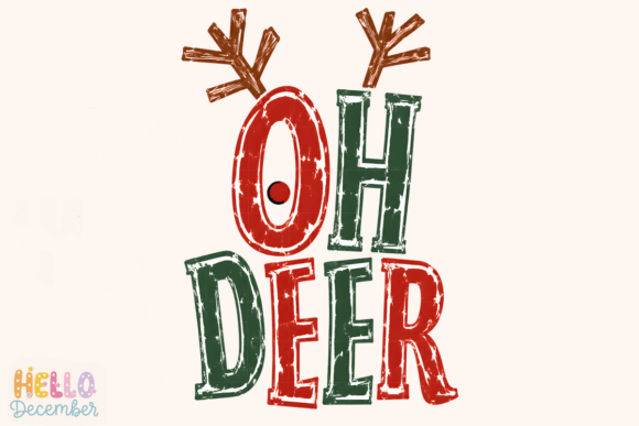 Oh Deer Retro Christmas PNG