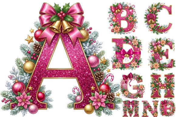 Christmas Alphabet Clipart Bundle Graphic by Creative Print · Creative ...