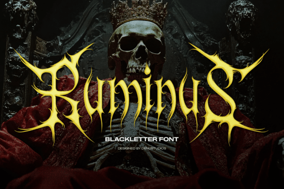 Ruminus Blackletter Font By Denustudios