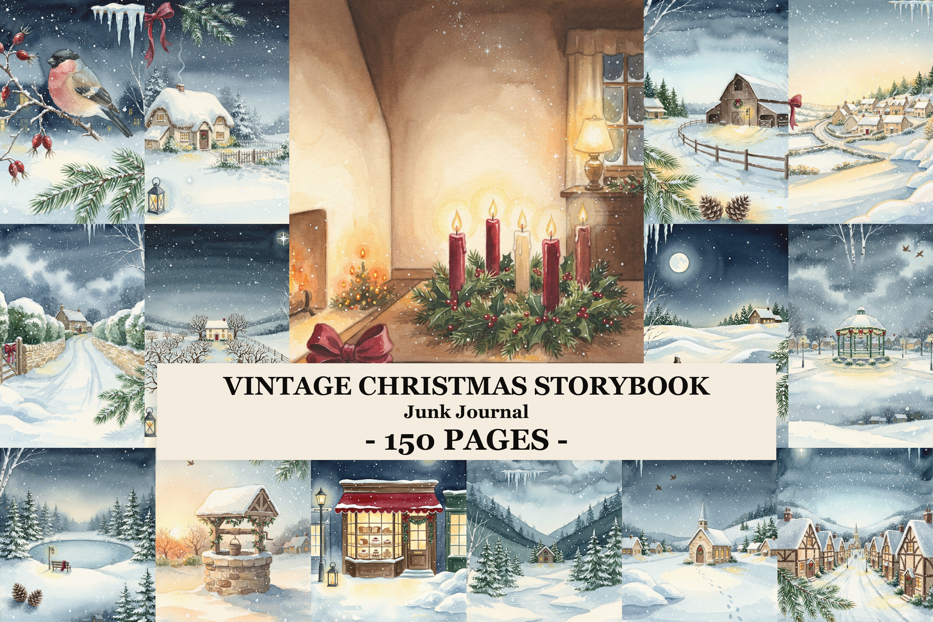 Vintage Christmas Storybook Graphic by Rusho Designs · Creative Fabrica