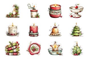 Whimsical Christmas Candle Clipart Set Graphic by PRO DESIGN · Creative ...