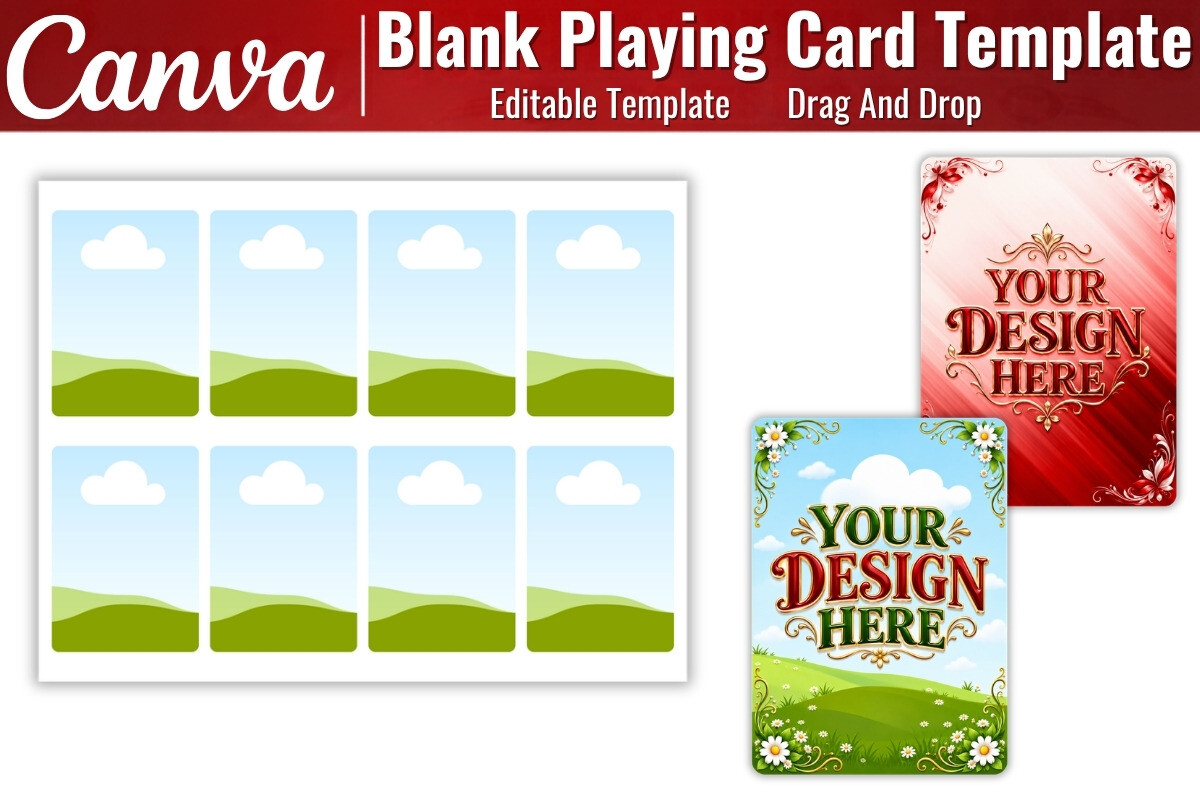Blank Playing Card Canva Template Graphic by Artist05 · Creative Fabrica