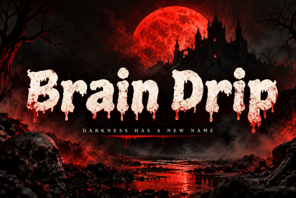 Brain Drip Display Fonts Font Door Bundle