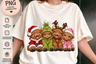 Christmas Highland Cow PNG Shirt Design Graphic by ArtiBloomStudio ...
