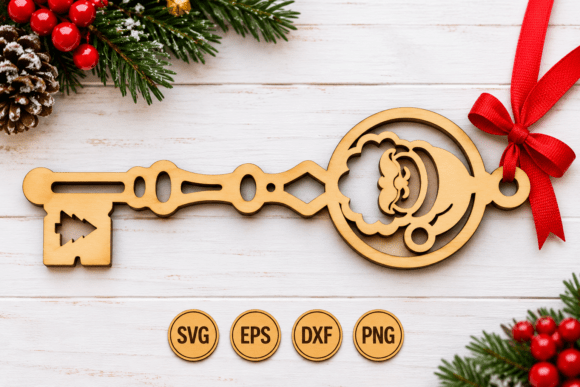 Christmas Key Ornament Laser Cut Files laser cut file