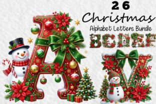 Christmas Snowman Alphabet Letters Bundl Gráfico por TshirtMaster ...