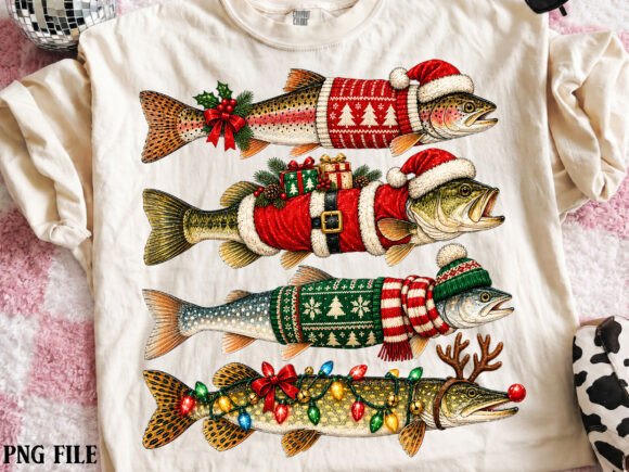 Christmas Trout Fishing Png Graphics