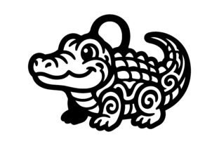 Lotus Pod Accessory Cute Alligator Keychain with Swirl Graphic by Platinum Monograms ...