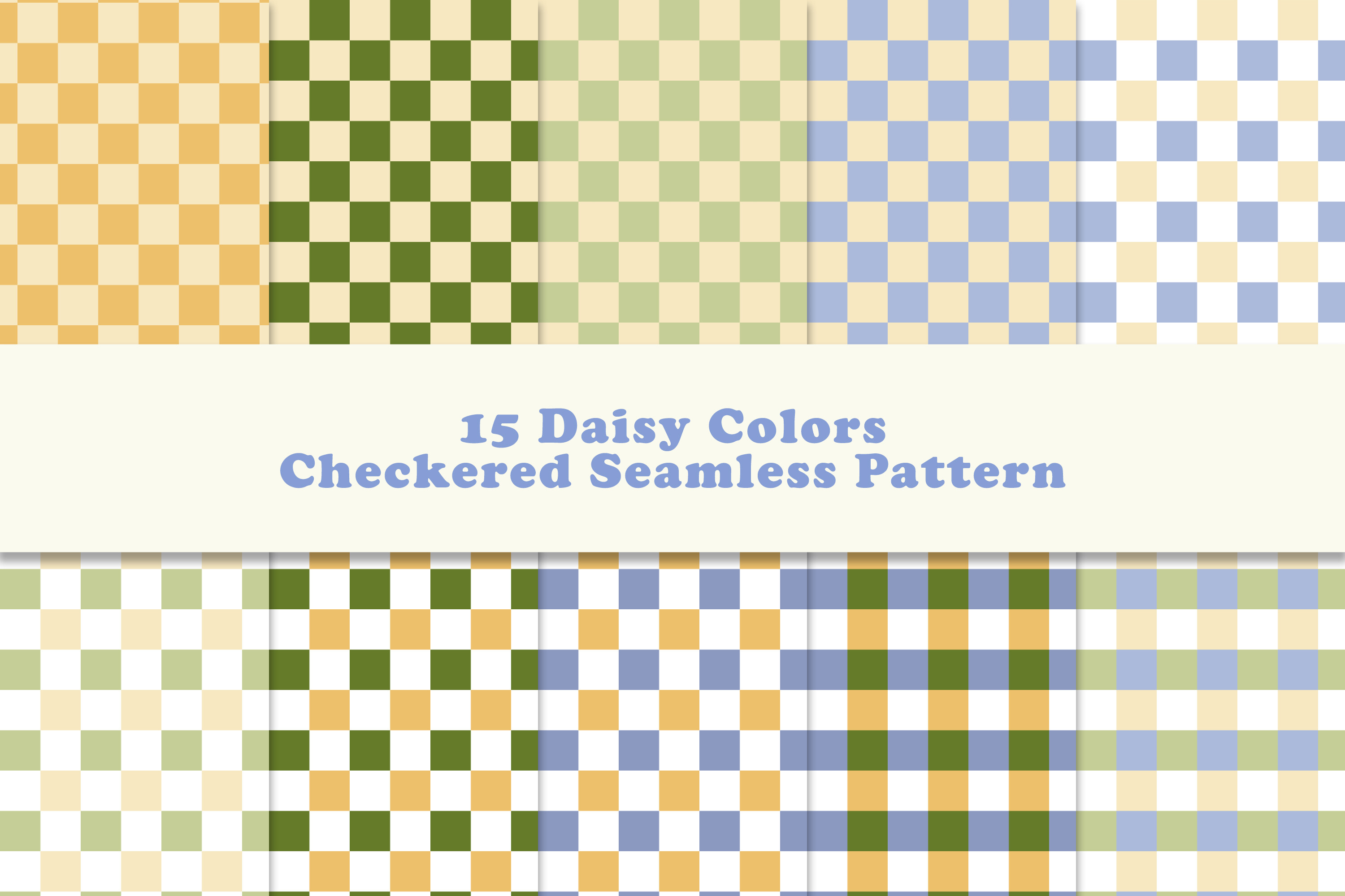 Daisy Colors Checkered Seamless Pattern Graphic by airudigital ...