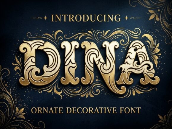 Dina Decorative Font By Creativeguru