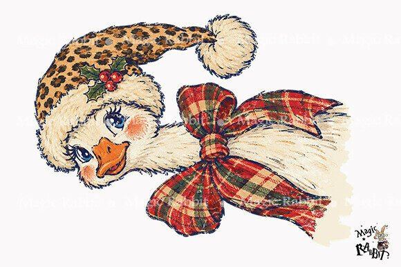 Leopard Hat Christmas Goose PNG