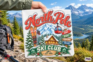 North Pole Ski Club Shirt PNG Design