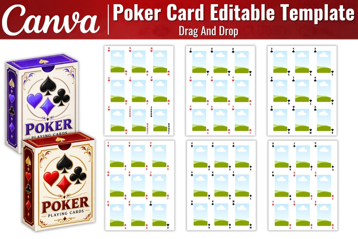 Poker Playing Cards Canva Template Graphic by Artist05 · Creative Fabrica