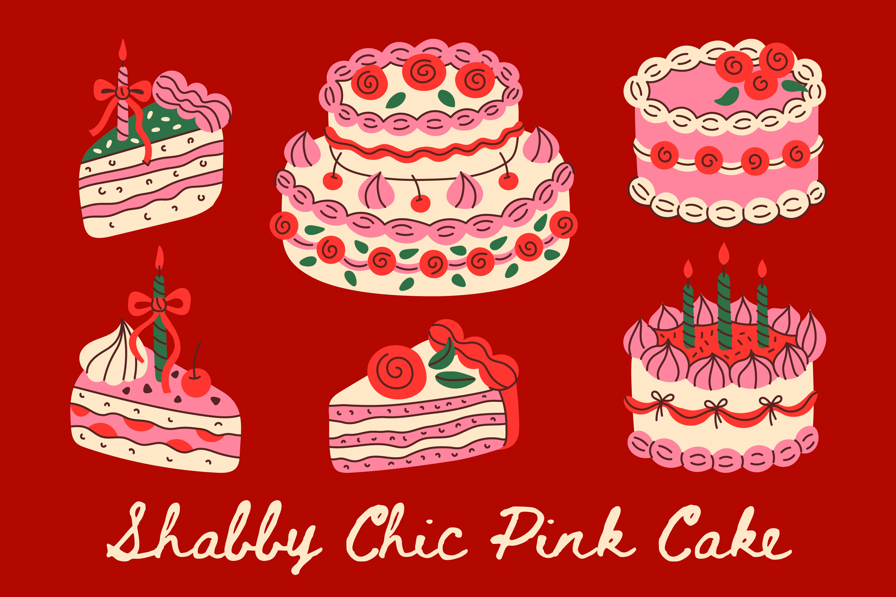 Creative Lettering For Cake Shabby Chic Vintage Pink Cake PNG Graphic by Rin Green · Creative Fabrica