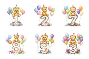 Teddy Bear Birthday Candle Clipart PNG Graphic by KIDS ZONE · Creative ...