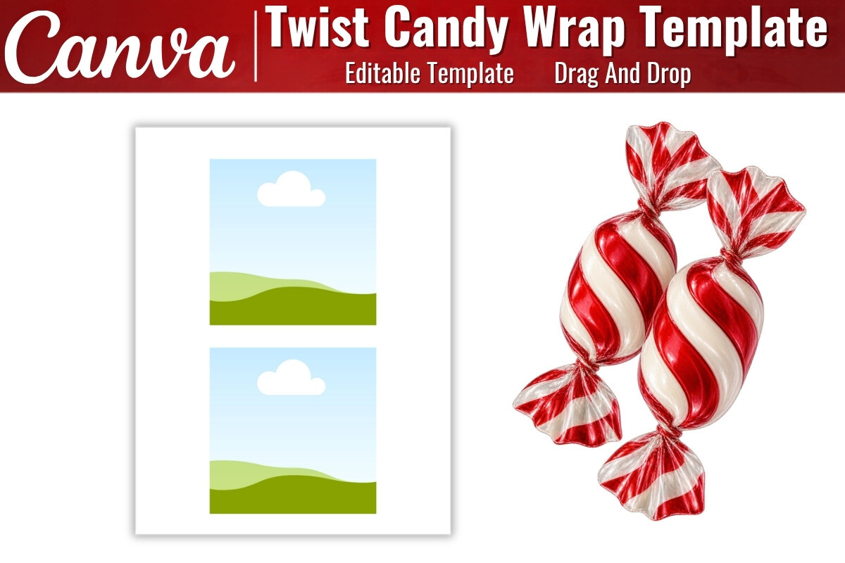 Twist Candy Wrap Canva Template Graphic by Artist05 · Creative Fabrica