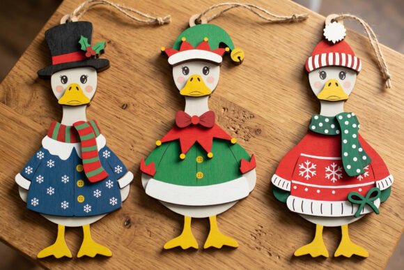 Christmas Goose Ornament Laser Cut SVG laser cut file