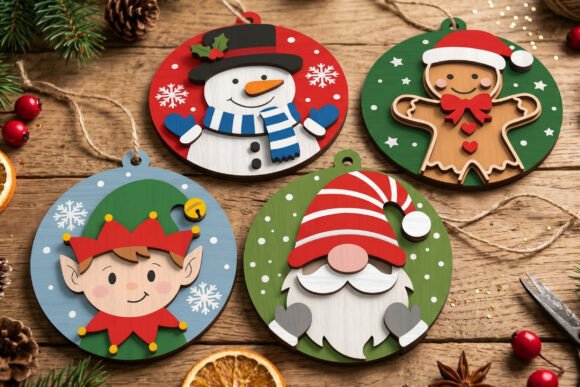 Christmas Ornaments Laser Cut Bundle (Design 1) laser cut file