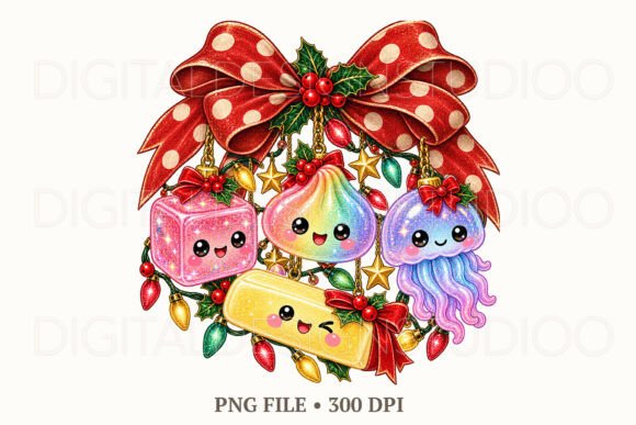 Christmas Squishy PNG, Kawaii Clipart