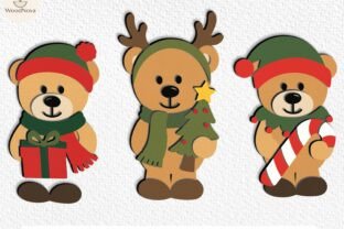 Christmas Teddy Bear Paper Cutting Svg · Creative Fabrica