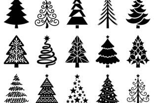 Yule Art Simple Vector Christmas Tree Vector Art Bundle Graphic by Design Squad · Creative Fabrica