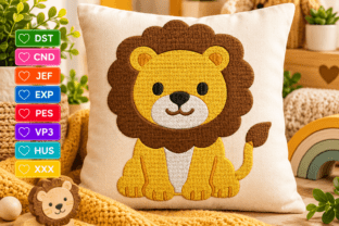Cute Baby Lion Embroidery Design · Creative Fabrica