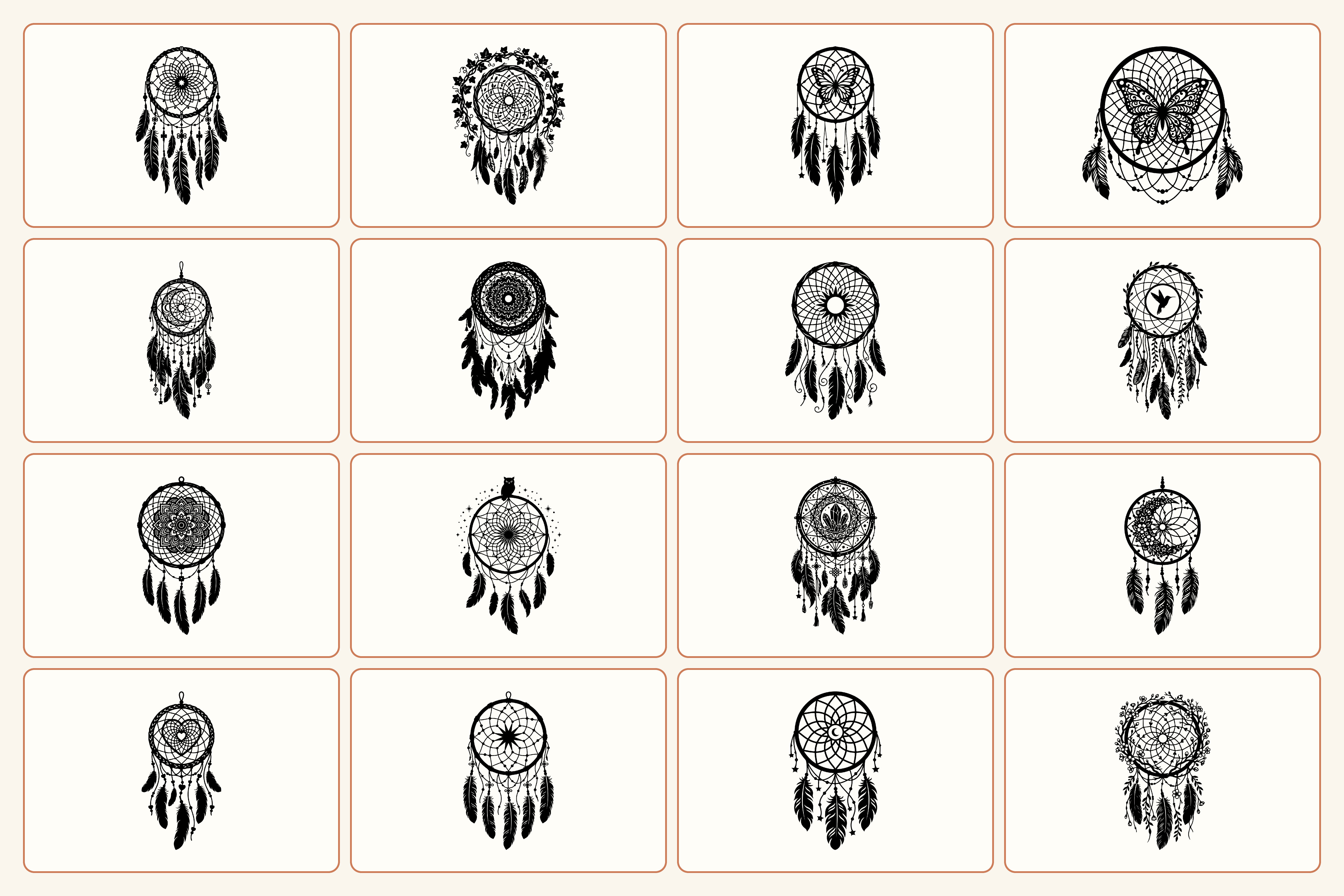 Dream Catcher SVG Silhouette Bundle Graphic by Colorway Studio ...