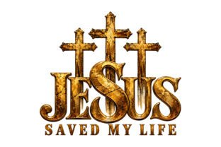 Jesus Saved My Life Gold Cross Graphic by Crafts Station · Creative Fabrica