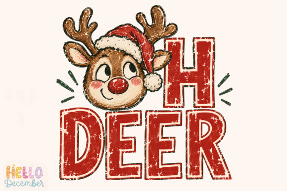 Oh Deer Christmas PNG, Retro Reindeer