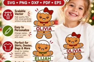 Personalized Gingerbread Kids SVG Bundle Graphic by Tivza Studio ...