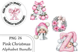 Pink Christmas Alphabet Clipart Graphic by Design Stock · Creative Fabrica