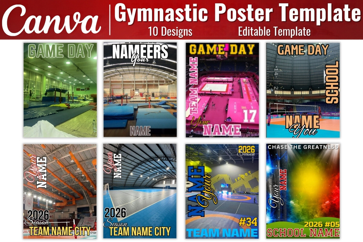 Senior Gymnastics Poster Canva Template Graphic by Artist05 · Creative ...