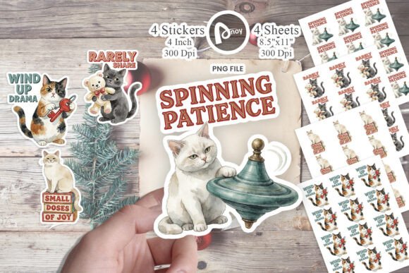 Toyshop Sarcastic Cat Sticker PNG Graphic Labels & Stickers By Artnoy