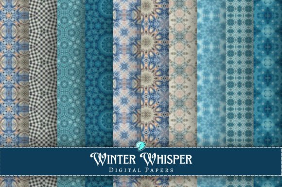 Winter Whisper Digital Papers Gráfico Fondos Por Emily Designs