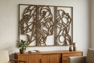 Abstract Face Wall Art Laser Cut · Creative Fabrica