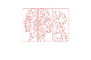 Abstract Face Wall Art Laser Cut · Creative Fabrica