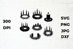 Advent Candles Set Silhouette Design Graphic by theresumepark ...