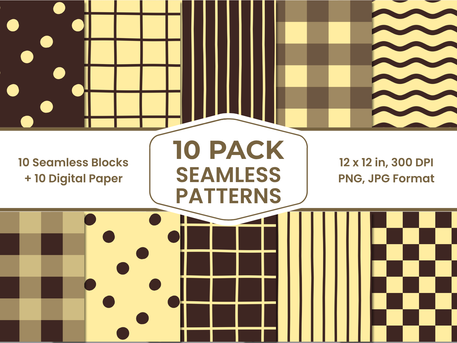 Brown Yellow Geometric Seamless Pattern Graphic by designpatterneer ...