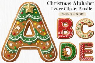 Christmas Alphabet Letter Clipart Bundle Graphic by Dream Forge Studio ...