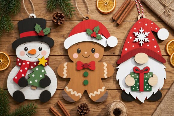 Christmas Ornaments Laser Cut SVG (Design 2) laser cut file