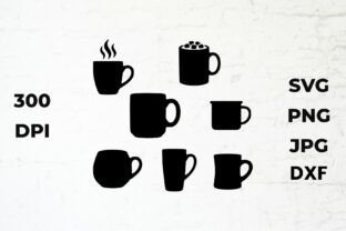 Cocoa Mugs Set Silhouette Design Graphic by theresumepark · Creative ...