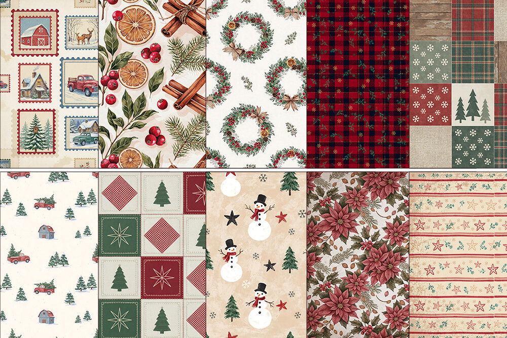 Country Christmas Seamless Patterns Bund Graphic by SVG Zone · Creative ...