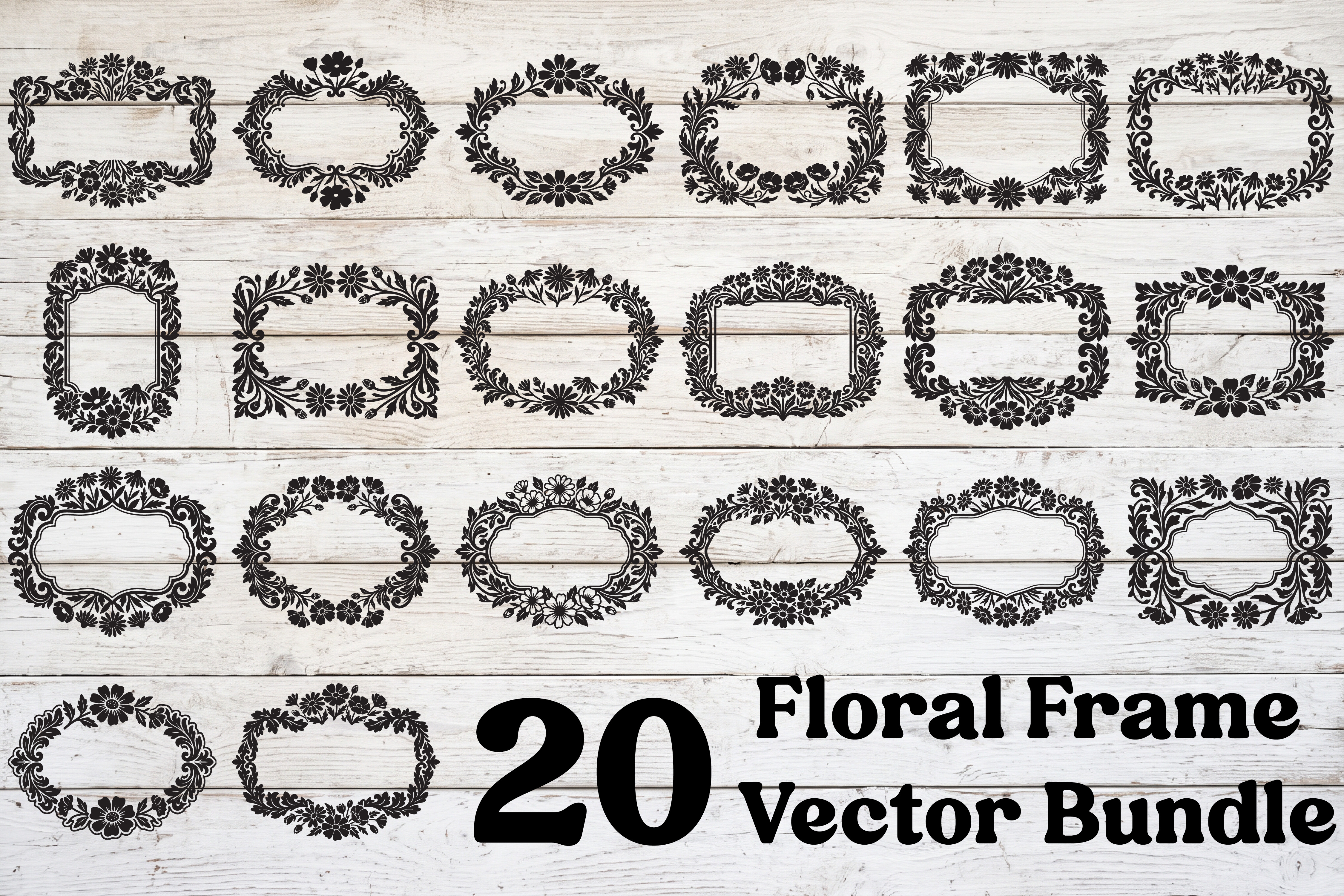 Floral Frame Vector Bundle Graphic by GFX_TOHID · Creative Fabrica
