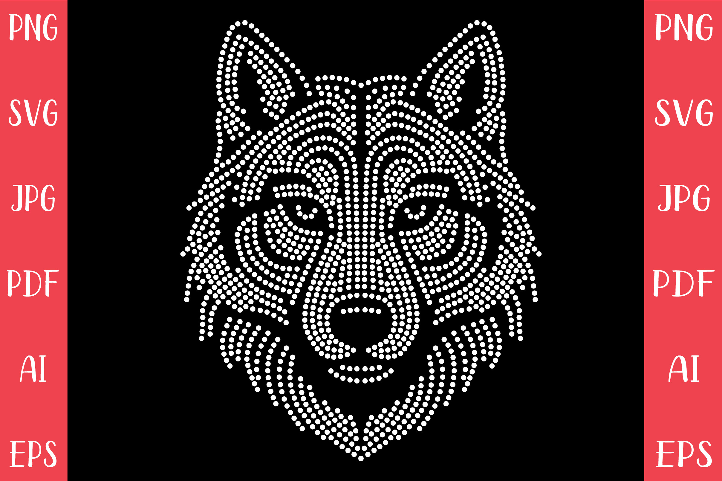 Fox Rhinestone Template Animal Bling Art Graphic by Eyedropper ...