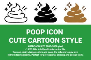 Funny Cute Cartoon Poop Icon Set Design Graphic by antoralamin735 ...