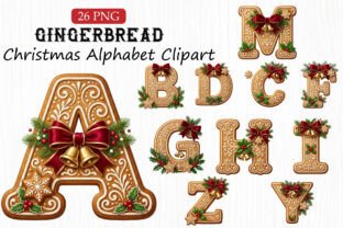 Gingerbread Christmas Alphabet Clipart Graphic by Creativegallery ...