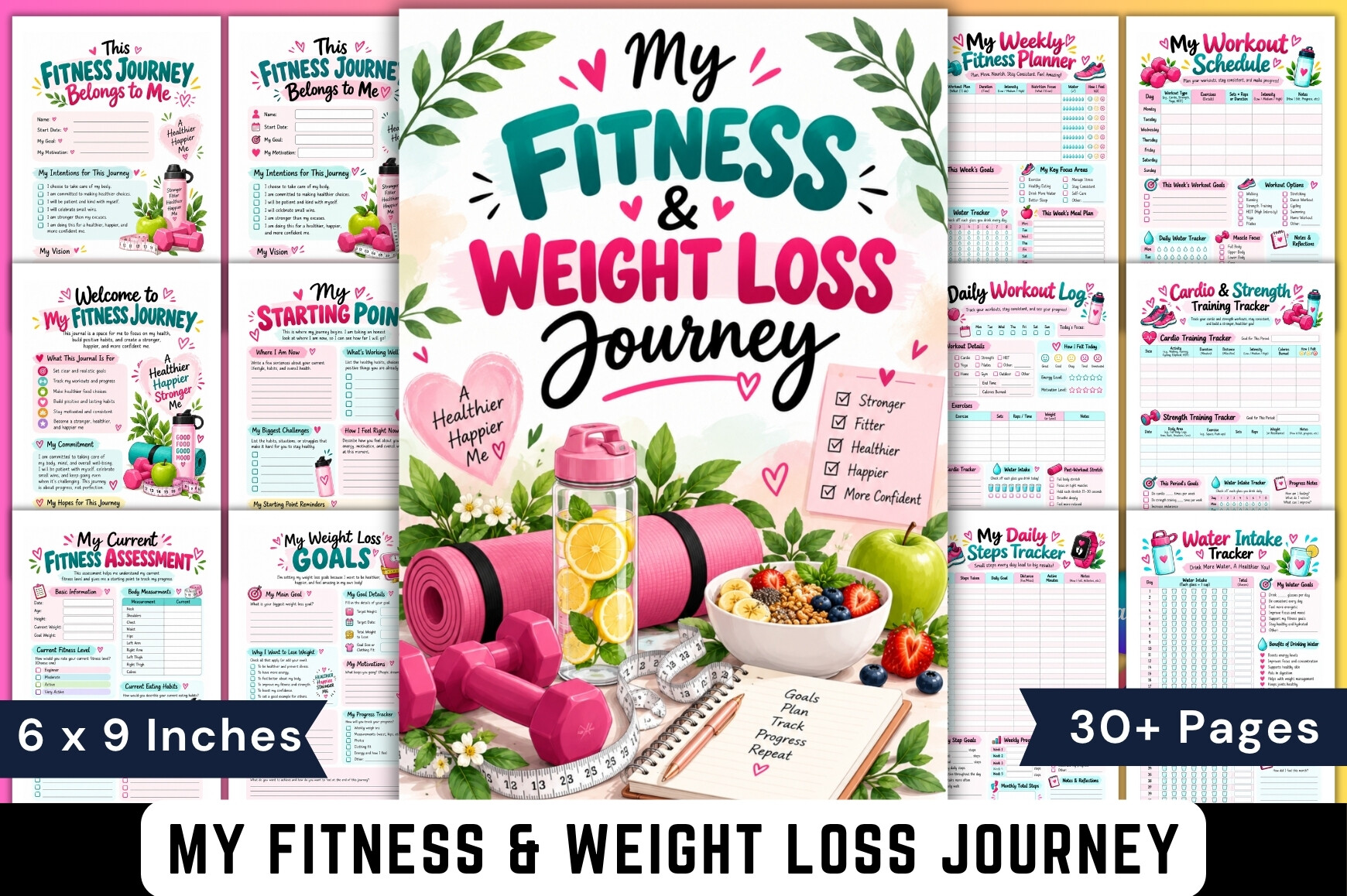 Personal Loss Graphics My Fitness & Weight Loss Journey Graphic by Mahira Pro · Creative Fabrica
