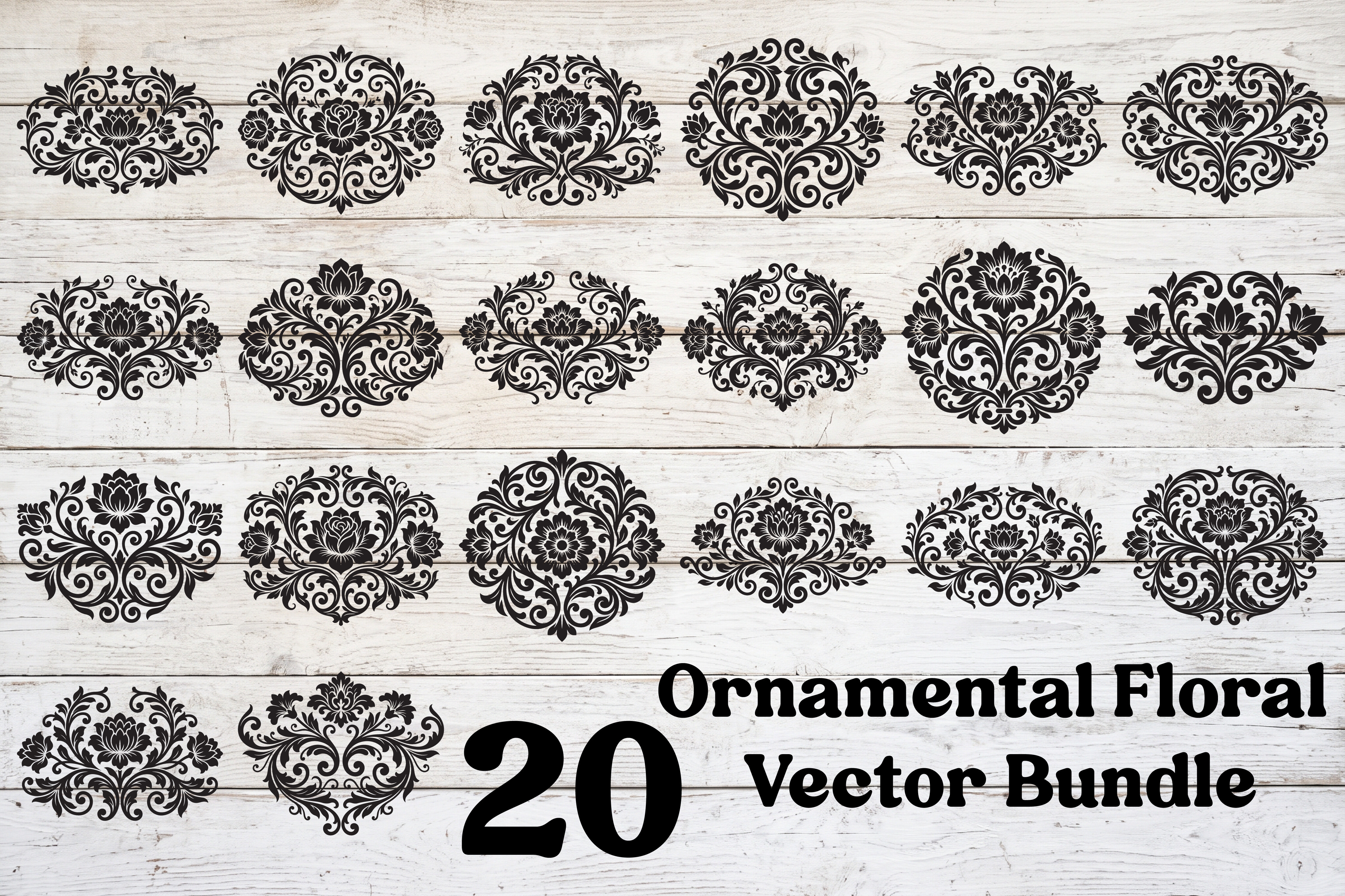 Vector Roseary Ornamental Floral Vector Bundle Graphic by GFX_TOHID · Creative Fabrica