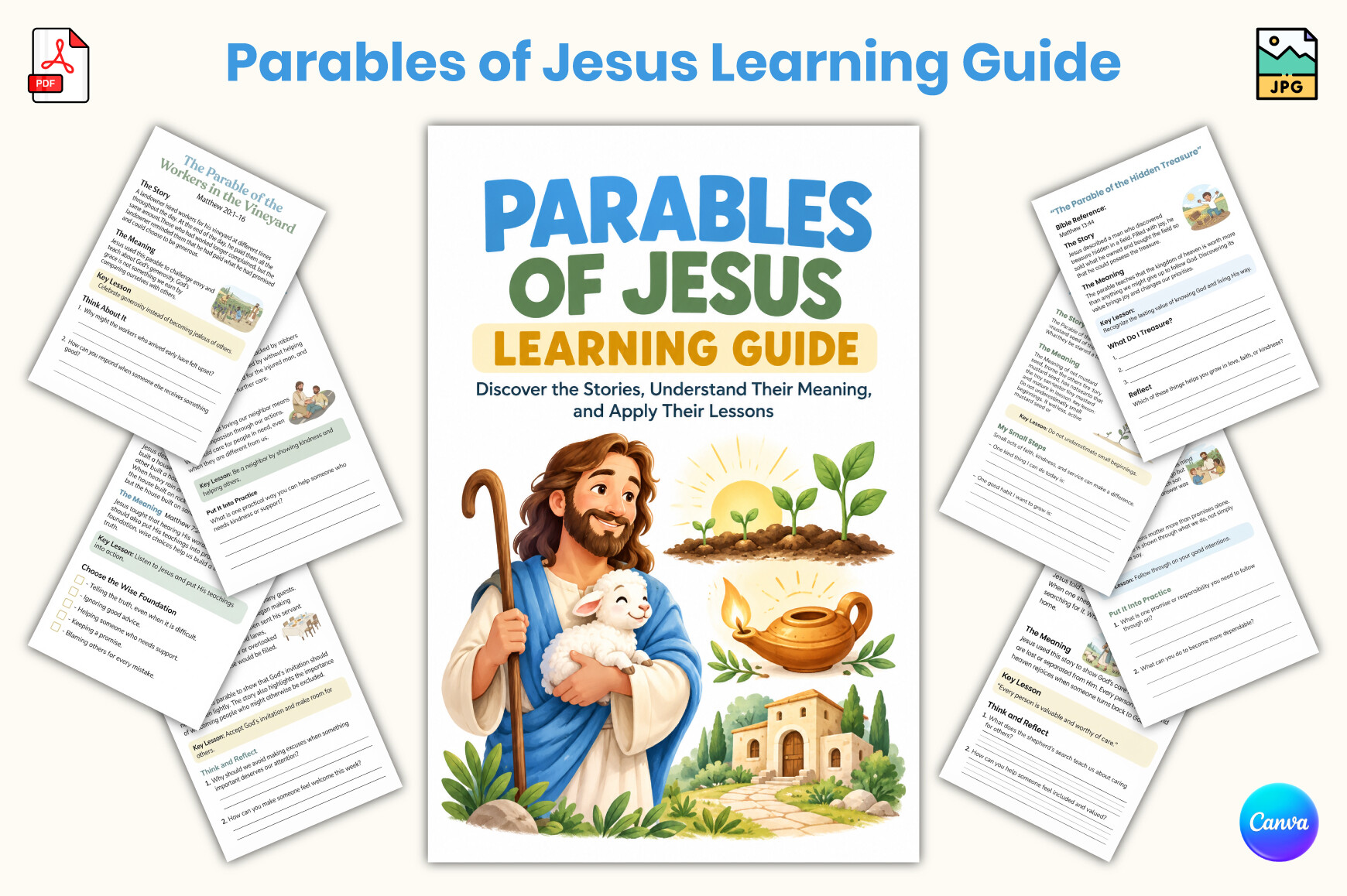 Pavables Parables of Jesus Learning Guide Graphic by KDPLab · Creative Fabrica